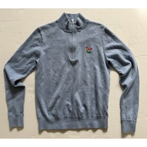 B Draddy Merino Wool Men's 1/4 Zip Pullover Blue Medium